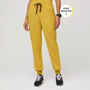 Figs Zamora High Waisted Scrub Bottoms - Gold